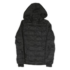 NAUTICA Womens Black Polyester Blend Quilted Jacket S Hooded Zip Closure Casual