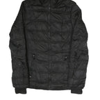 NAUTICA Womens Black Polyester Blend Quilted Jacket S Hooded Zip Closure Casual