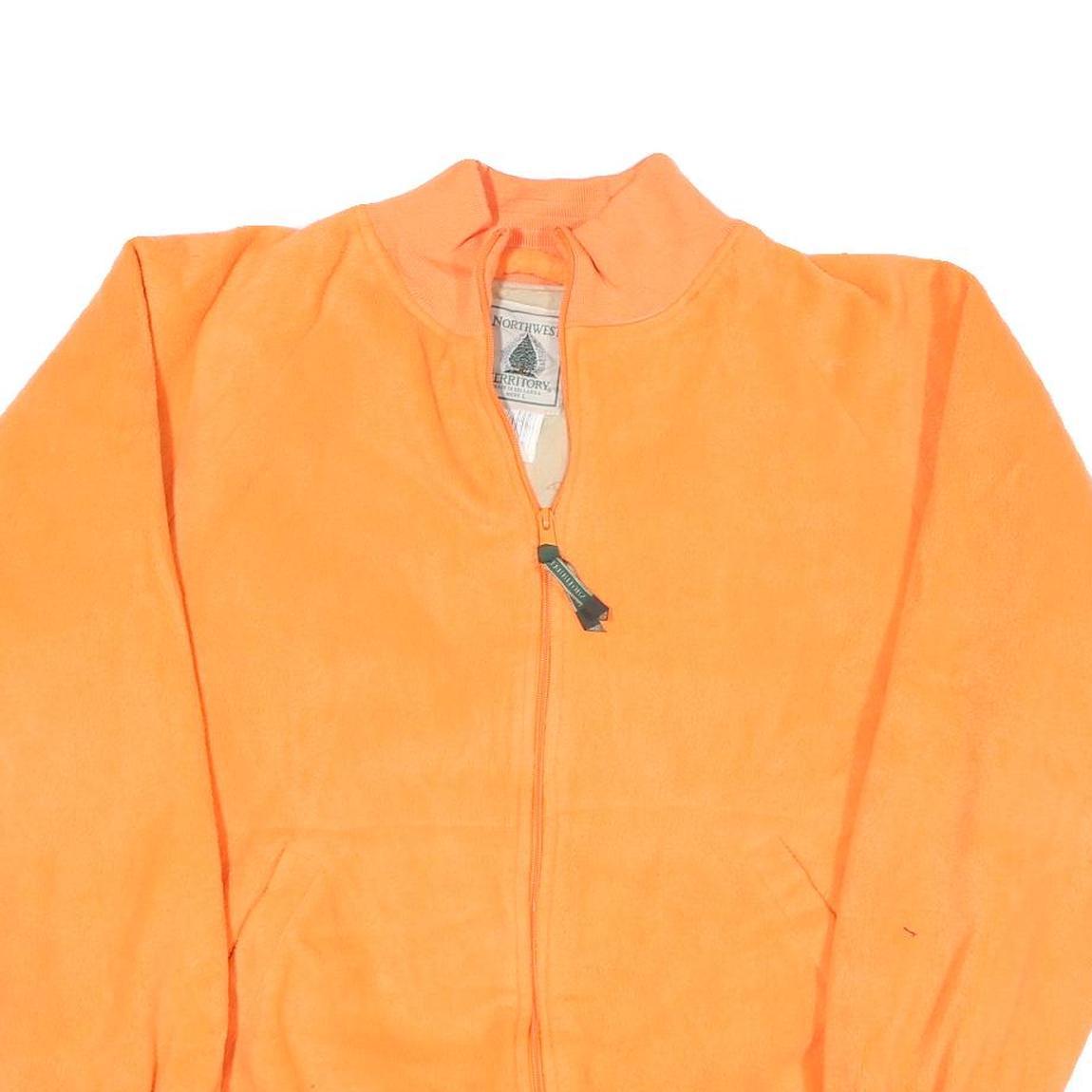 NORTHWEST Mens Orange Polyester Blend Jacket L Zip Plain Lightweight Casual