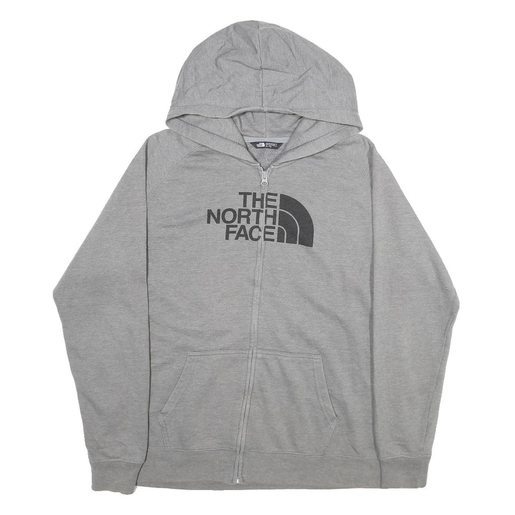 THE NORTH FACE Womens Grey Hoodie XL Cotton Blend Full Zip Casual Sweatshirt