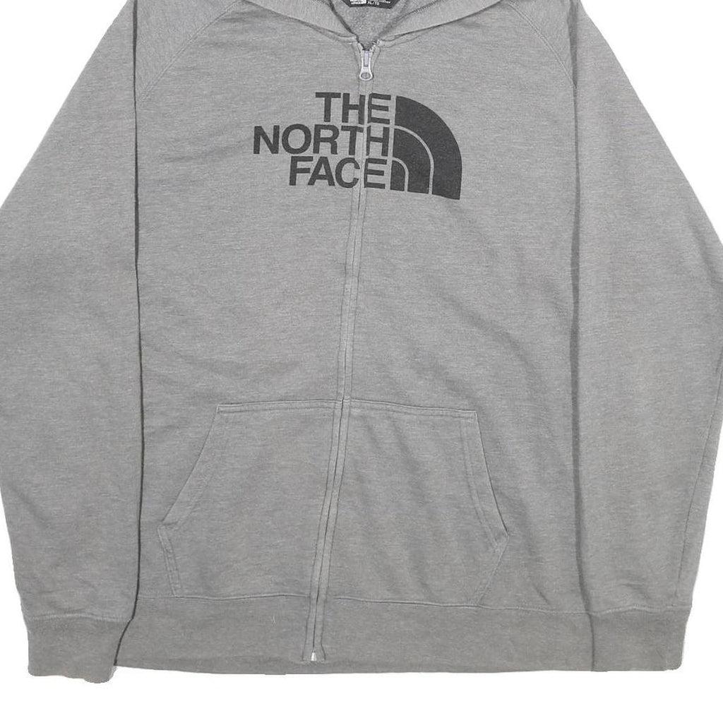 THE NORTH FACE Womens Grey Hoodie XL Cotton Blend Full Zip Casual Sweatshirt