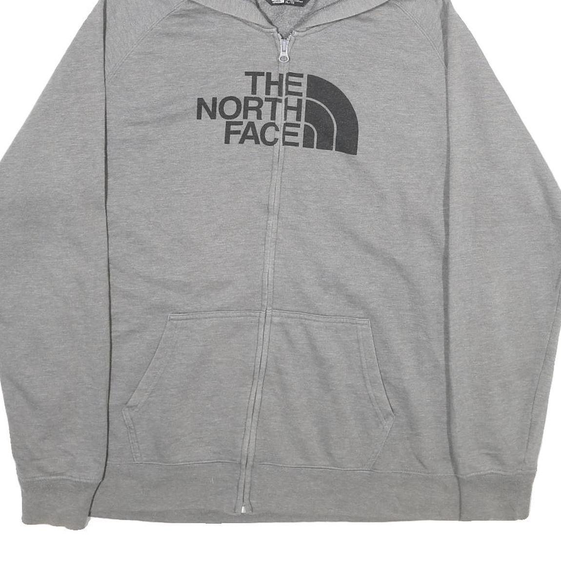 THE NORTH FACE Womens Grey Hoodie XL Cotton Blend Full Zip Casual Sweatshirt