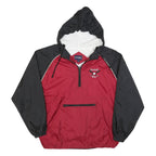 PORT AUTHORITY Mens Red & Black Baseball Mom Half Zip Nylon Jacket L Sport