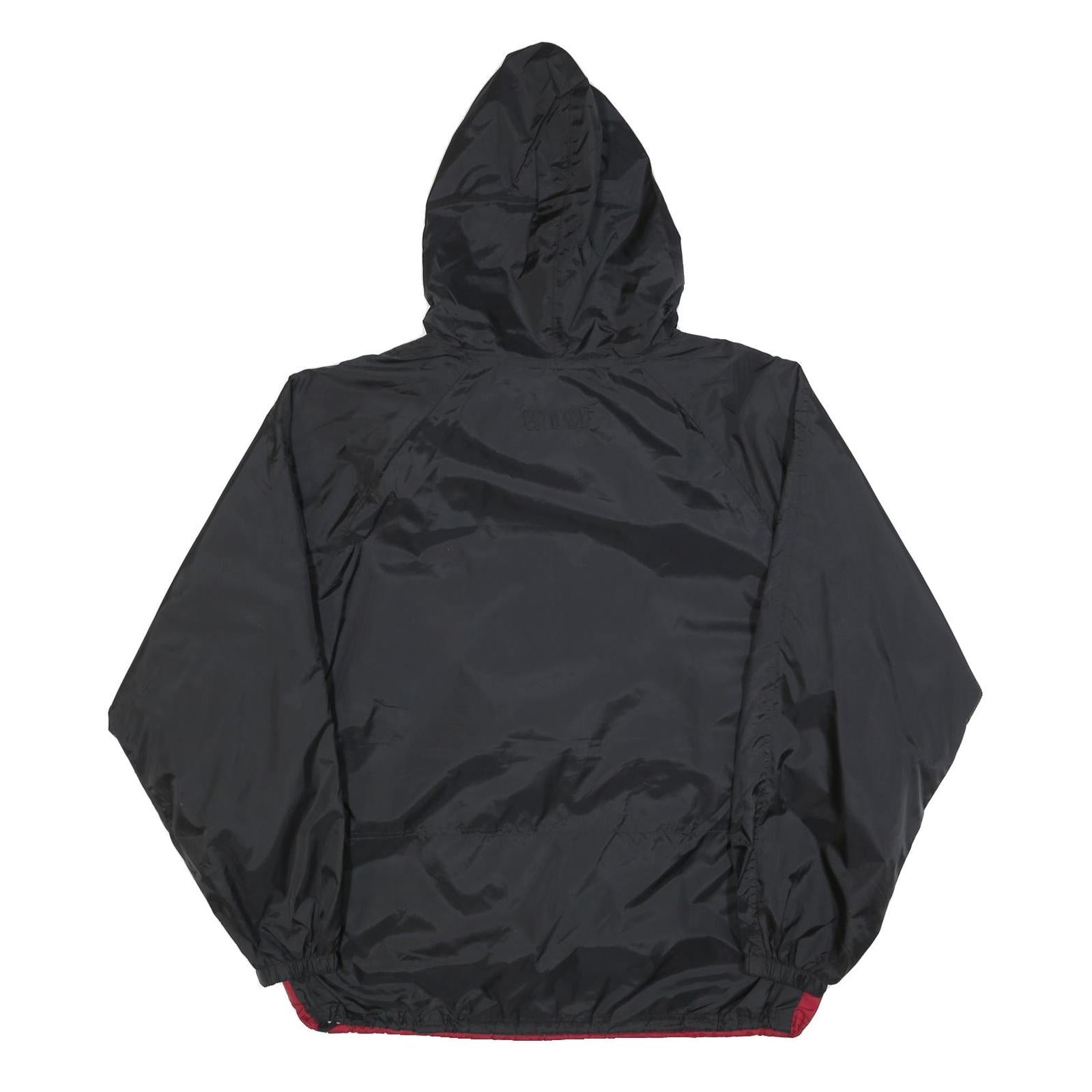 PORT AUTHORITY Mens Red & Black Baseball Mom Half Zip Nylon Jacket L Sport