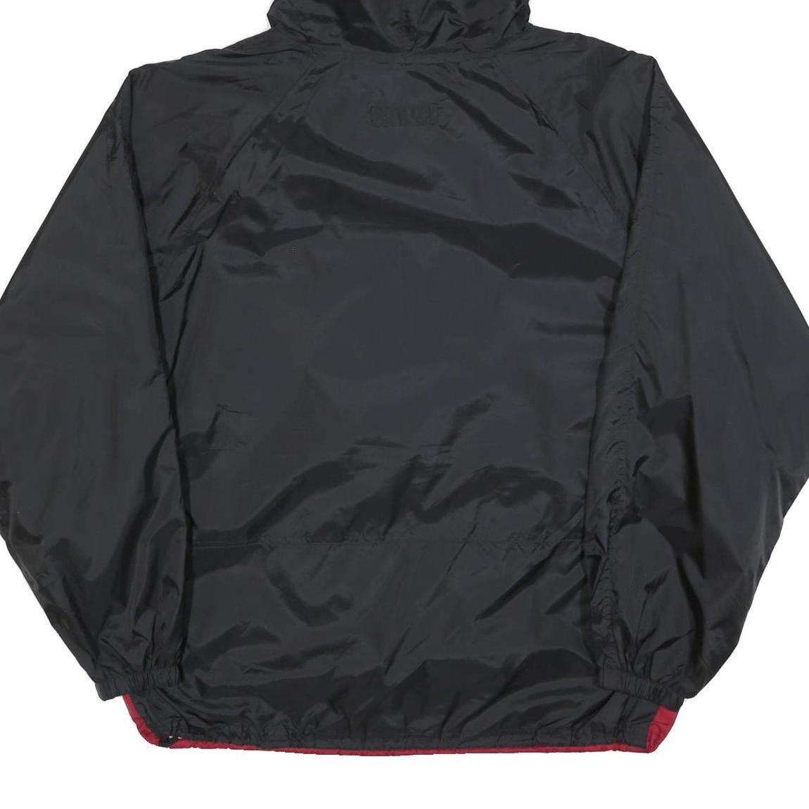 PORT AUTHORITY Mens Red & Black Baseball Mom Half Zip Nylon Jacket L Sport