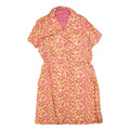 Womens Pink & Yellow Abstract Pattern Day Polyester Blend Dress Size M Short