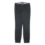 TOMMY HILFIGER Womens Cotton Blend Black Slim Skinny Trousers W28 L28 Casual