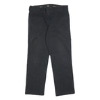 DICKIES Mens Cotton Blend Black Slim Straight Trousers W35 L30 Workwear