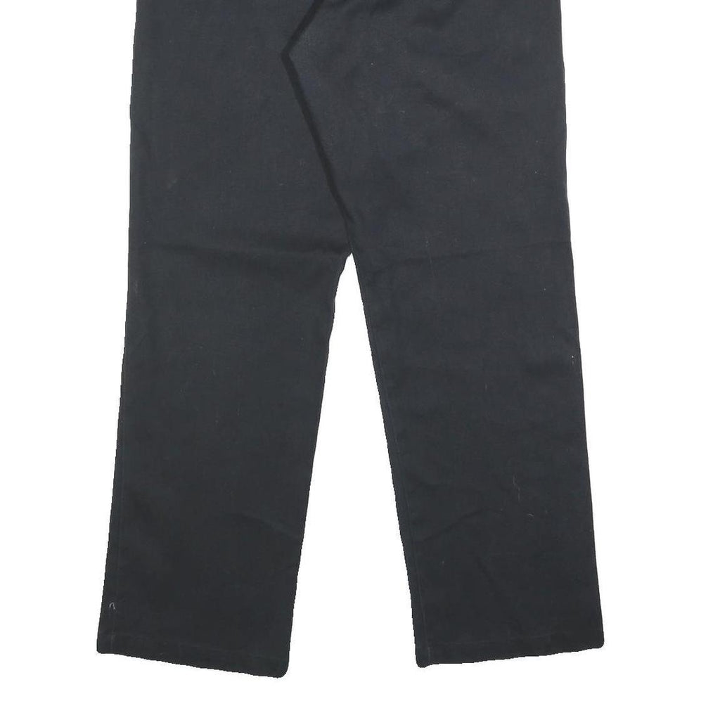 DICKIES Mens Cotton Blend Black Slim Straight Trousers W35 L30 Workwear