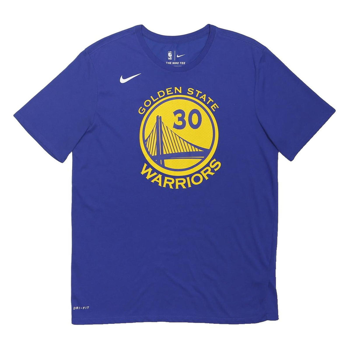 NIKE Mens Blue Golden State Warriors Sports Top Short Sleeve Crew Neck Curry 30
