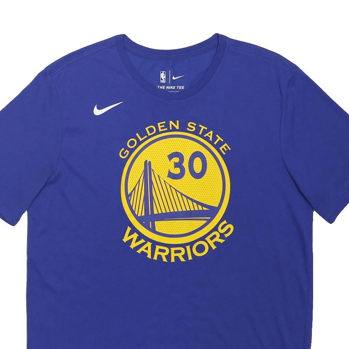 NIKE Mens Blue Golden State Warriors Sports Top Short Sleeve Crew Neck Curry 30