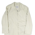 CHALOM Mens Cream Zip Jacket M Cotton Plain Classic Lightweight Comfortable