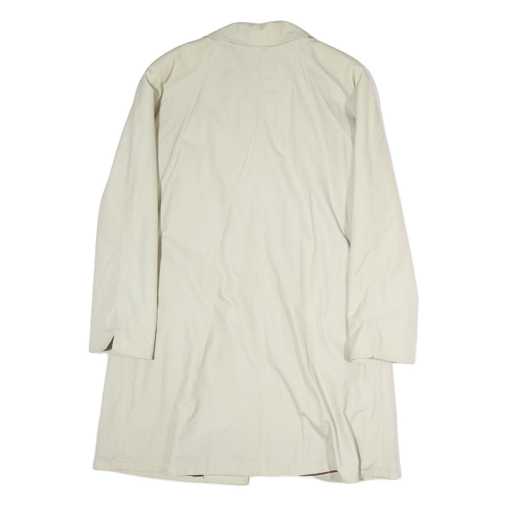 CHALOM Mens Cream Zip Jacket M Cotton Plain Classic Lightweight Comfortable
