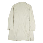 CHALOM Mens Cream Zip Jacket M Cotton Plain Classic Lightweight Comfortable