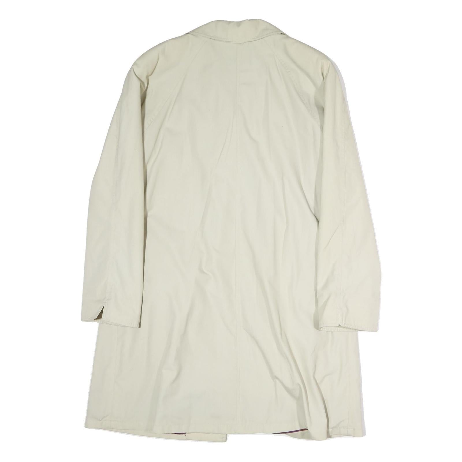 CHALOM Mens Cream Zip Jacket M Cotton Plain Classic Lightweight Comfortable