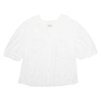 Womens Blouse White V-Neck L
