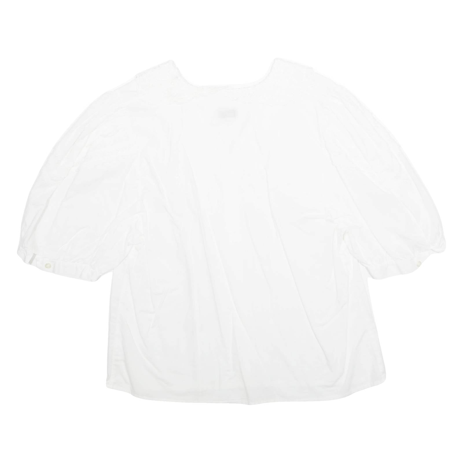 Womens Blouse White V-Neck L