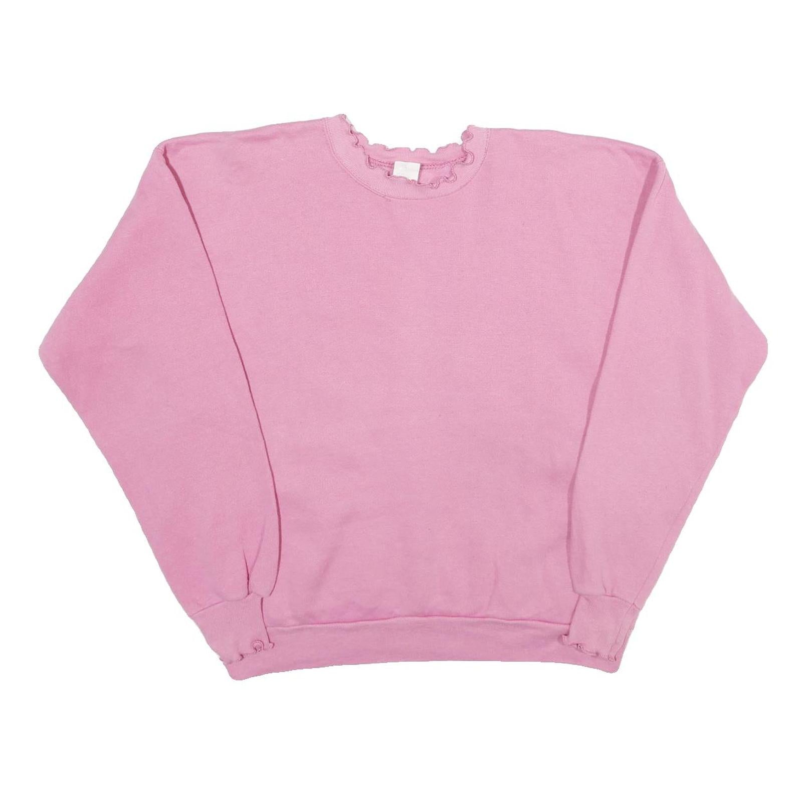 AMERICAN IMPRESSIONS Womens Pink Sweatshirt L Crew Neck Soft Cotton Blend