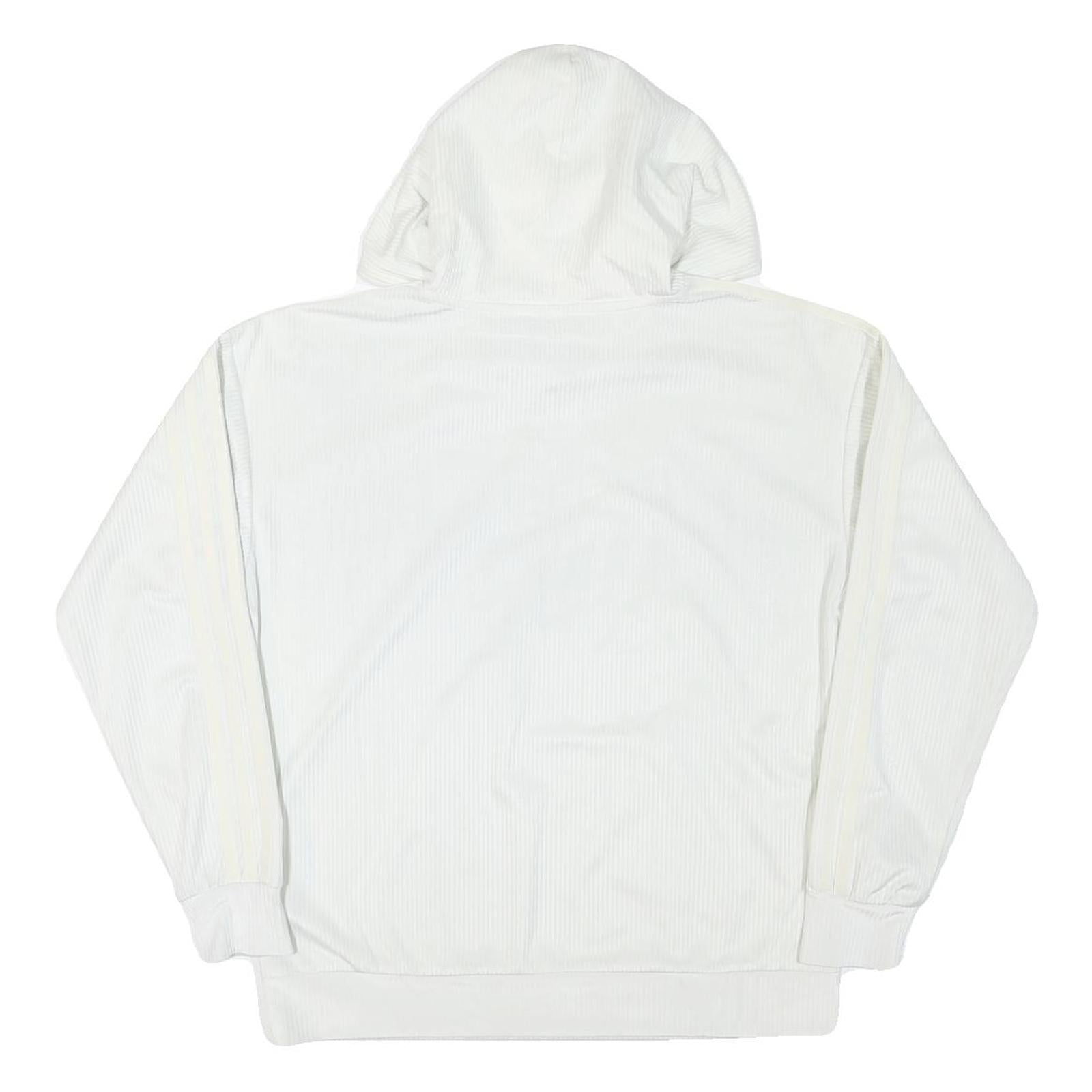 ADIDAS Womens White Hoodie UK 6 Cotton Blend Casual Pullover Sweatshirt