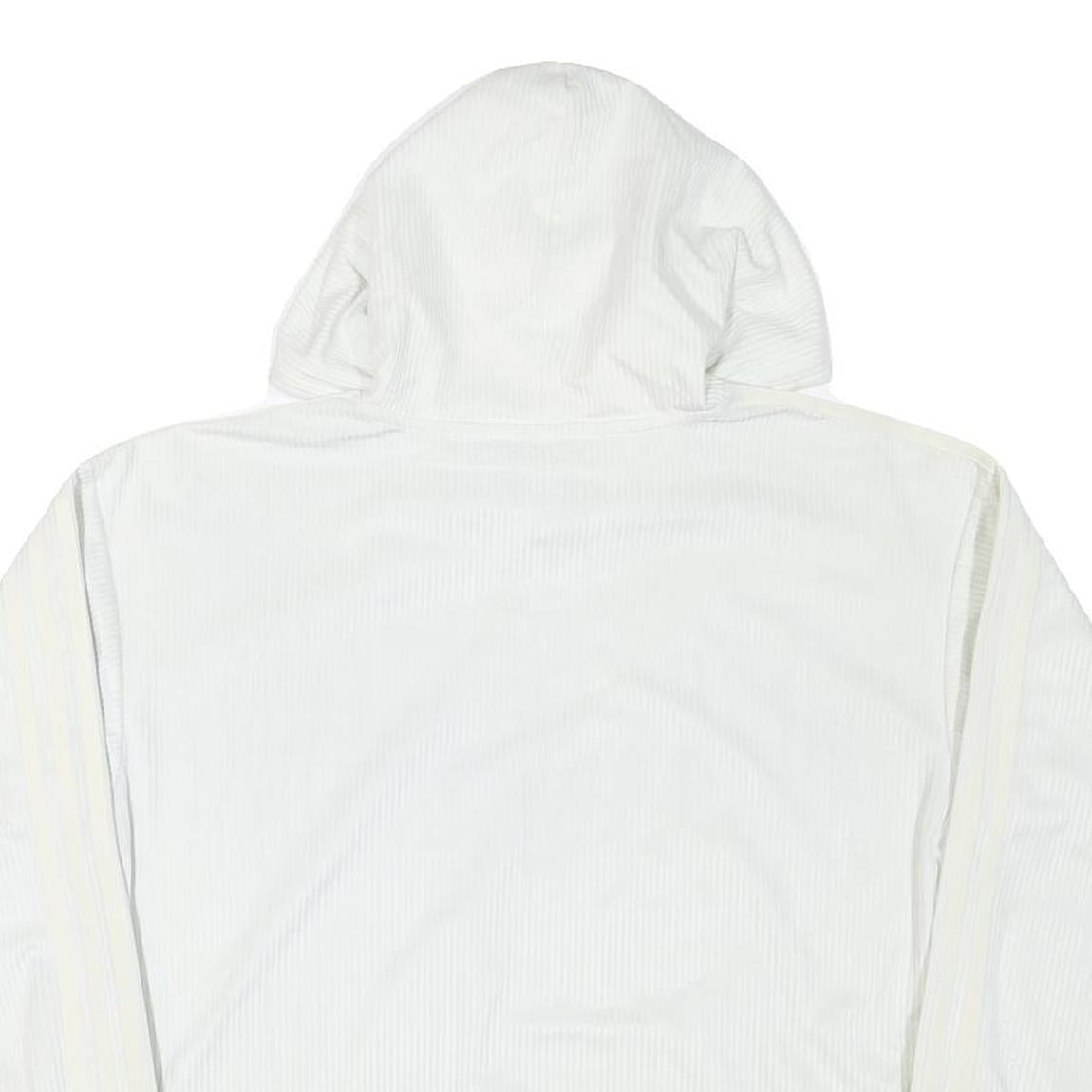 ADIDAS Womens White Hoodie UK 6 Cotton Blend Casual Pullover Sweatshirt