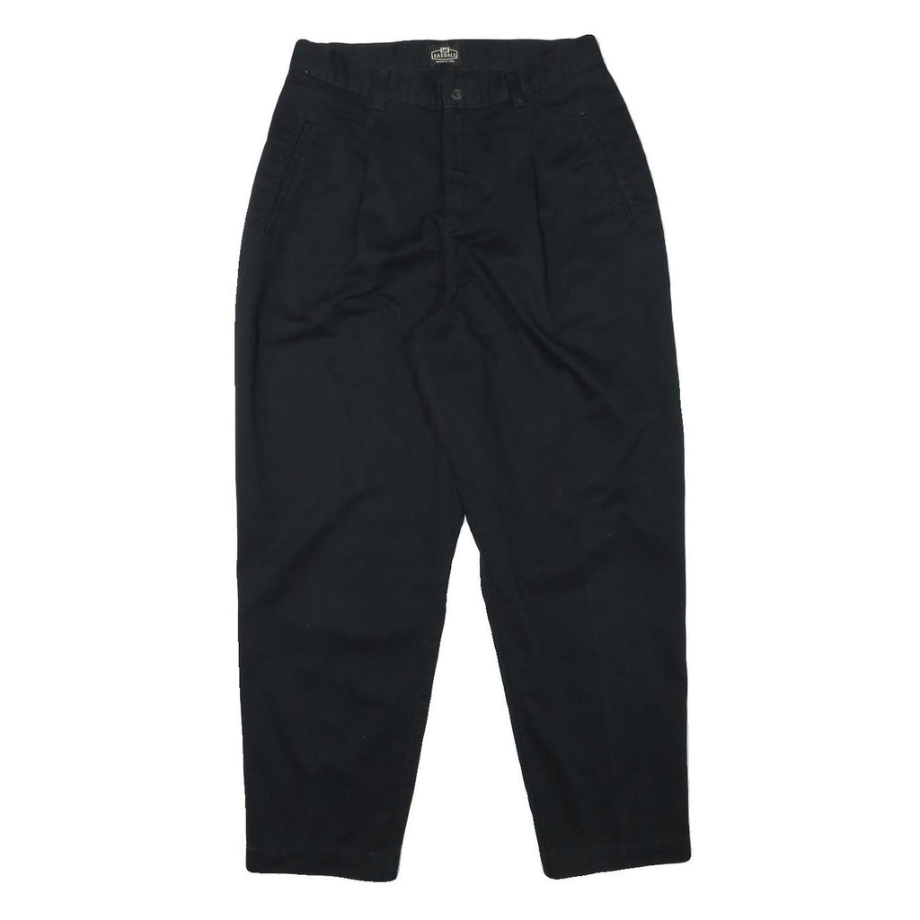 LEE Mens Cotton Blend Black Relaxed Tapered Trousers W29 L27 Classic Casual Zip