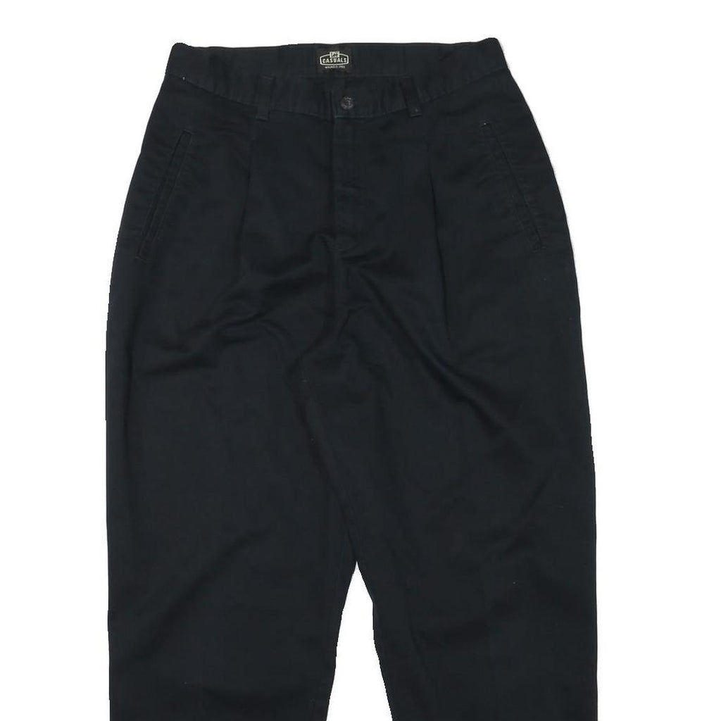 LEE Mens Cotton Blend Black Relaxed Tapered Trousers W29 L27 Classic Casual Zip