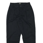 LEE Mens Cotton Blend Black Relaxed Tapered Trousers W29 L27 Classic Casual Zip