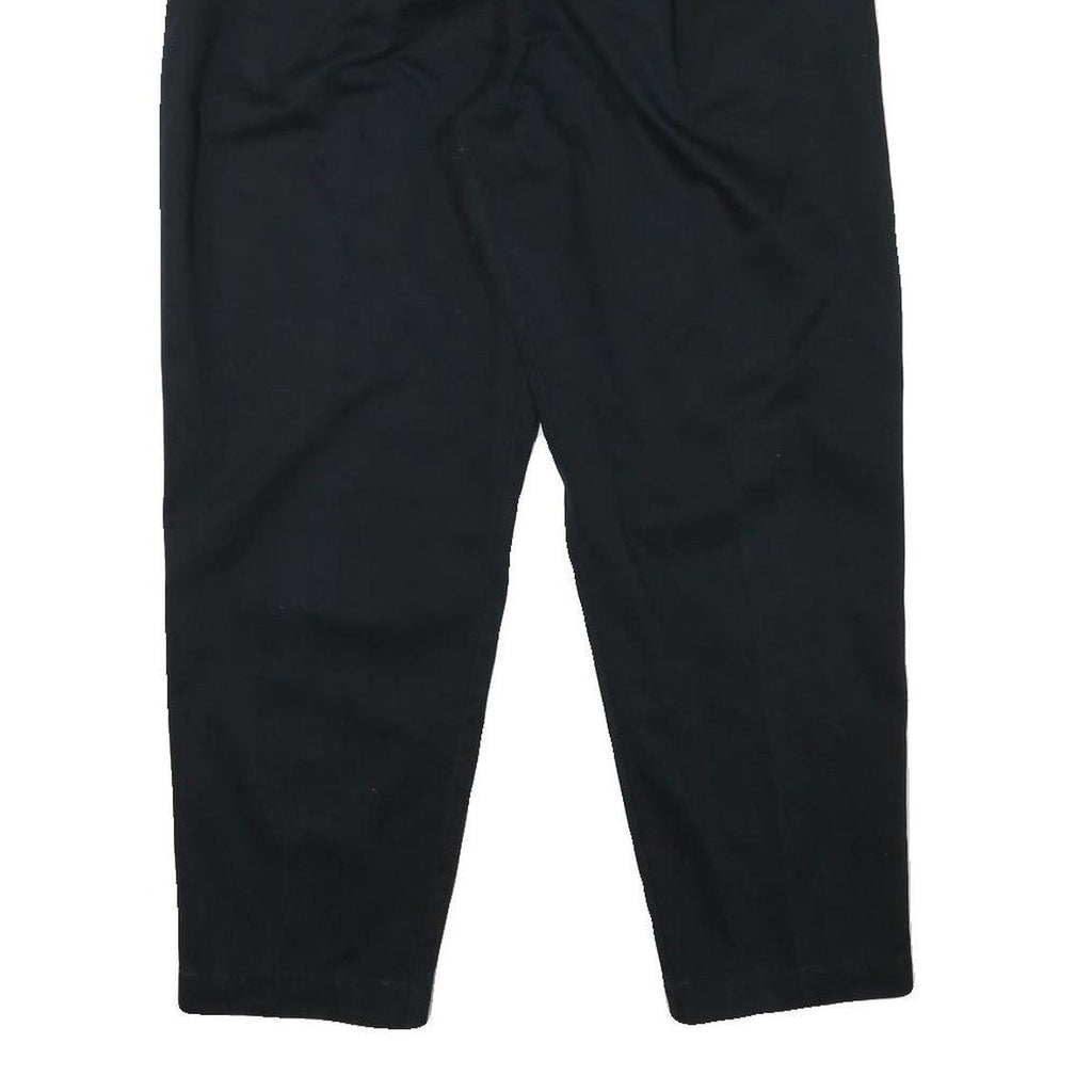 LEE Mens Cotton Blend Black Relaxed Tapered Trousers W29 L27 Classic Casual Zip