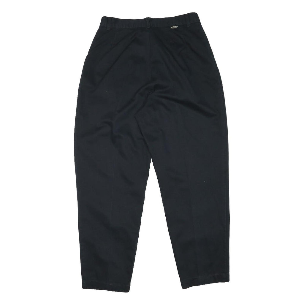 LEE Mens Cotton Blend Black Relaxed Tapered Trousers W29 L27 Classic Casual Zip