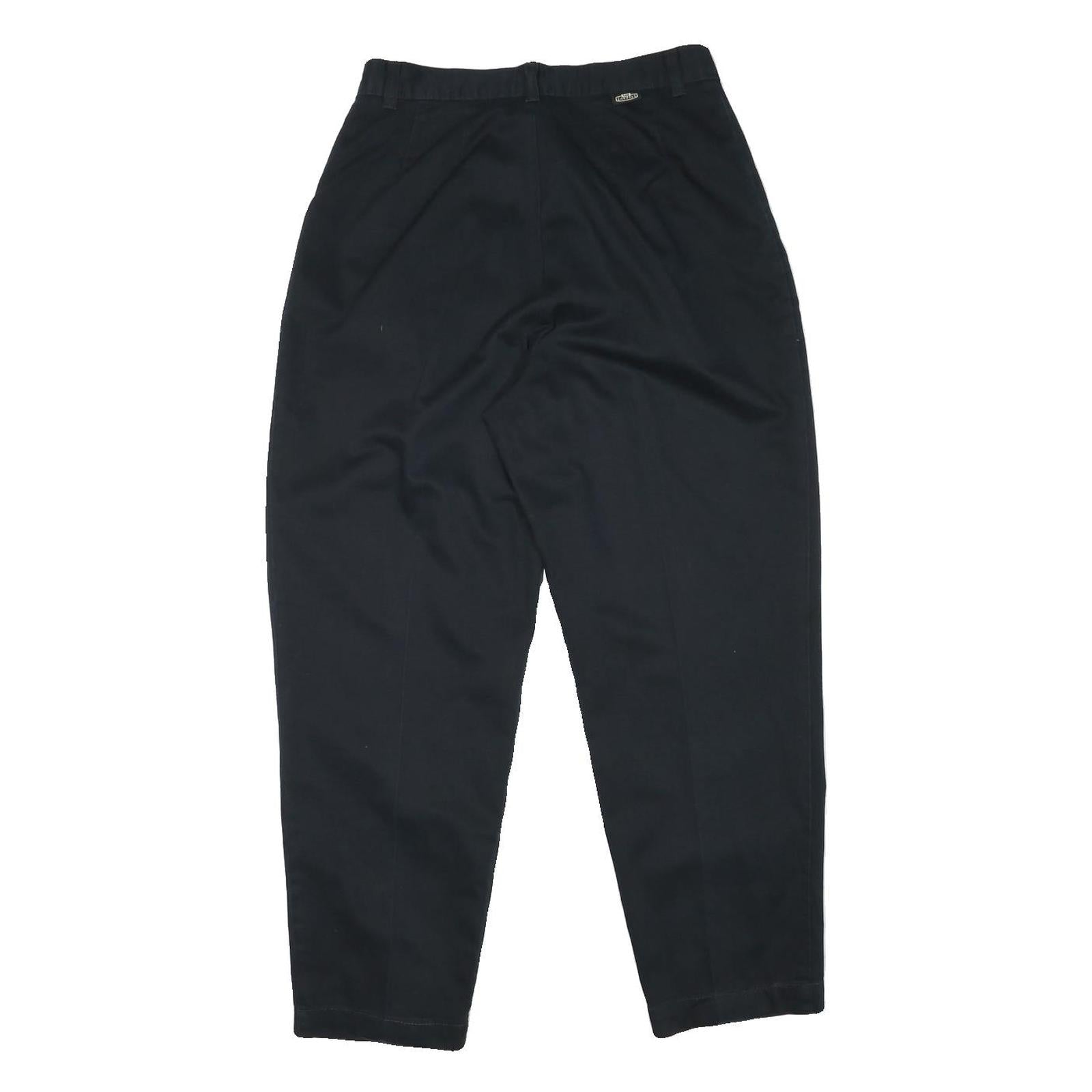 LEE Mens Cotton Blend Black Relaxed Tapered Trousers W29 L27 Classic Casual Zip