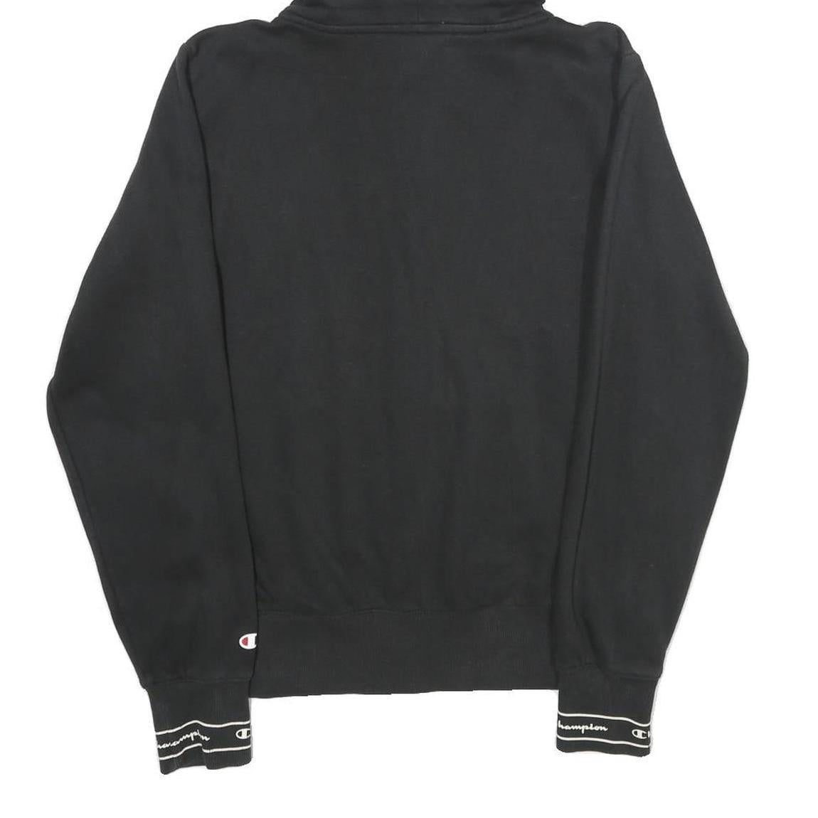 CHAMPION Womens Black Full Zip Hoodie L Cotton Blend Casual Sportswear