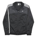 ADIDAS Womens Black & White Athletic Track Jacket S Polyester Zip Sportswear