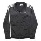 ADIDAS Womens Black & White Athletic Track Jacket S Polyester Zip Sportswear