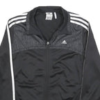 ADIDAS Womens Black & White Athletic Track Jacket S Polyester Zip Sportswear