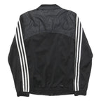 ADIDAS Womens Black & White Athletic Track Jacket S Polyester Zip Sportswear