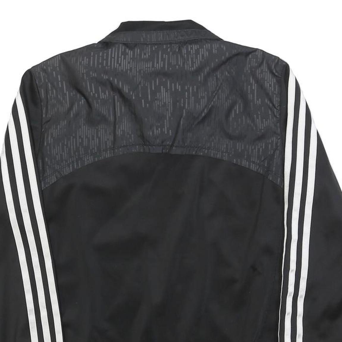 ADIDAS Womens Black & White Athletic Track Jacket S Polyester Zip Sportswear