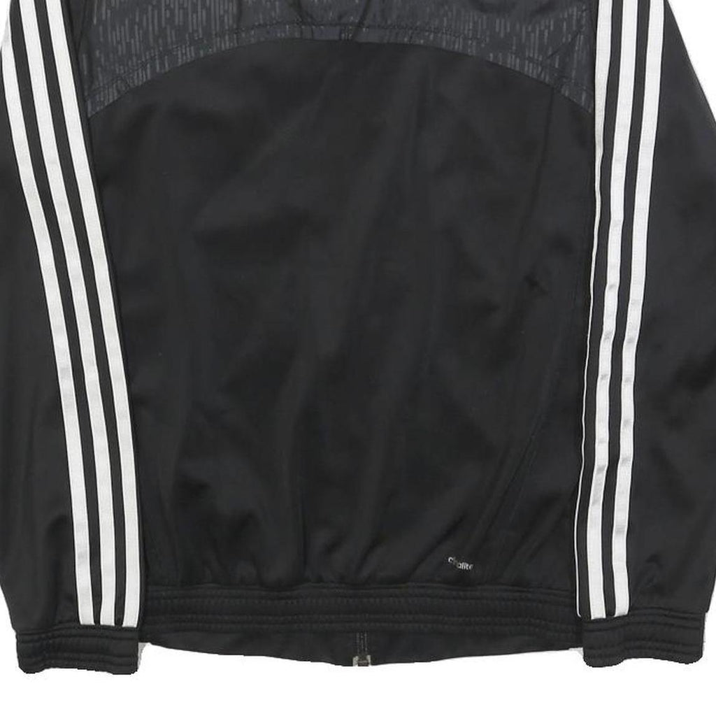 ADIDAS Womens Black & White Athletic Track Jacket S Polyester Zip Sportswear