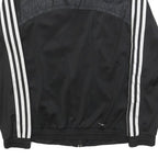 ADIDAS Womens Black & White Athletic Track Jacket S Polyester Zip Sportswear