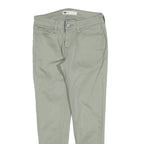 LEVI'S Womens Cotton Blend Slim Green Trousers W26 L25 Stylish Zip Closure