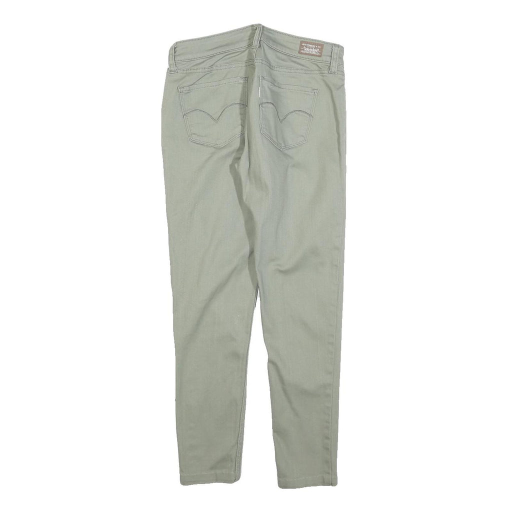 LEVI'S Womens Cotton Blend Slim Green Trousers W26 L25 Stylish Zip Closure