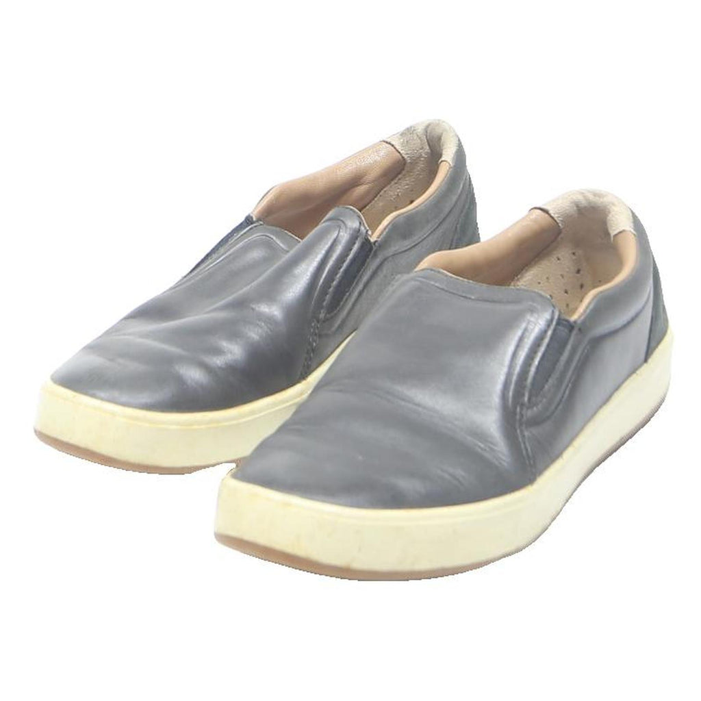 LACOSTE Womens Leather Slip-On Casual Shoes Grey UK 5 Comfortable Stylish
