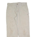 CARHARTT Mens Cotton Blend Beige Regular Fit Straight Trousers W36 L34 Workwear