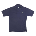 LACOSTE Mens Blue XL Short Sleeve Plain Cotton Blend Polo Shirt Classic Logo