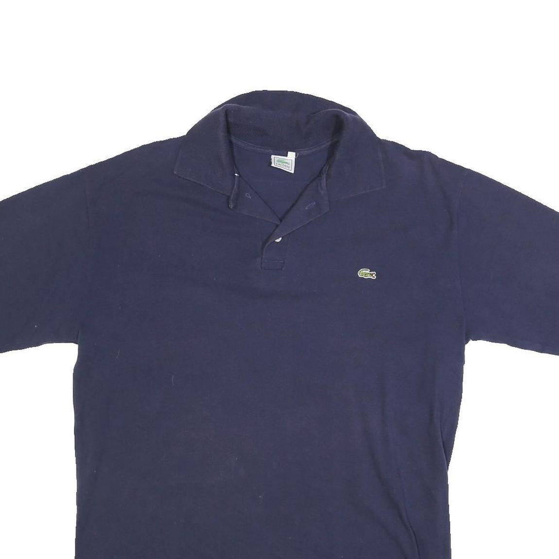 LACOSTE Mens Blue XL Short Sleeve Plain Cotton Blend Polo Shirt Classic Logo