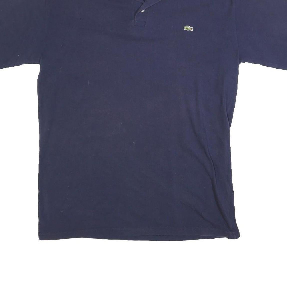 LACOSTE Mens Blue XL Short Sleeve Plain Cotton Blend Polo Shirt Classic Logo