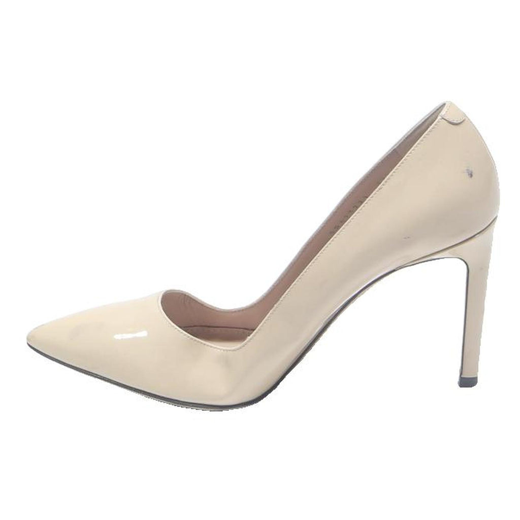 HUGO BOSS Womens Pointed Toe Pump Heels Leather Cream UK 4.5 Classic Chic