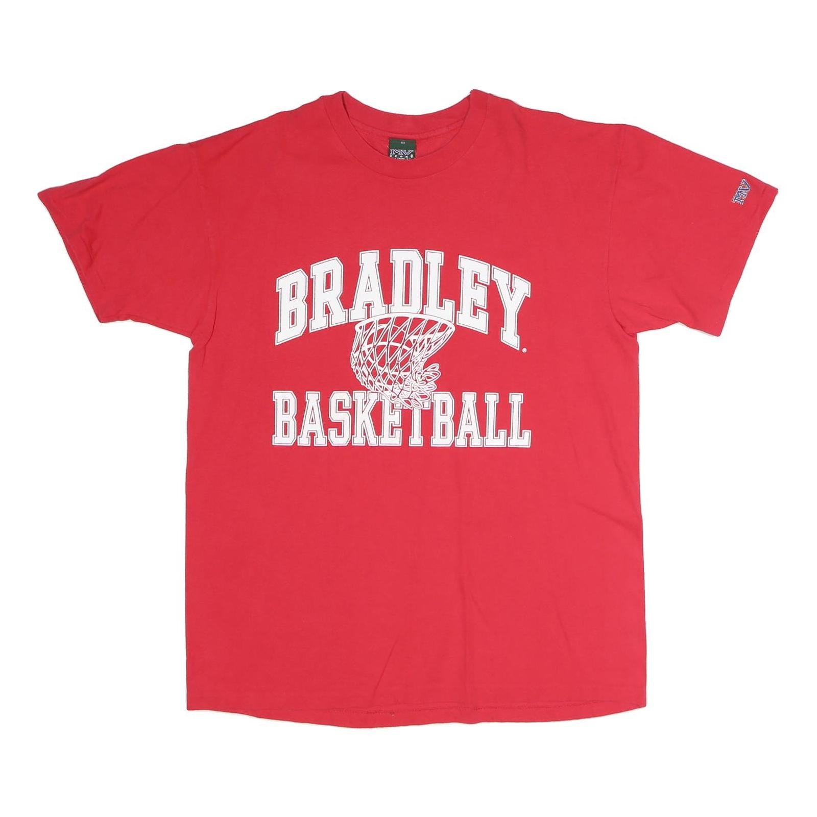 MV SPORT Mens Red Bradley Basketball T-Shirt XL Short Sleeve Crew Neck Cotton