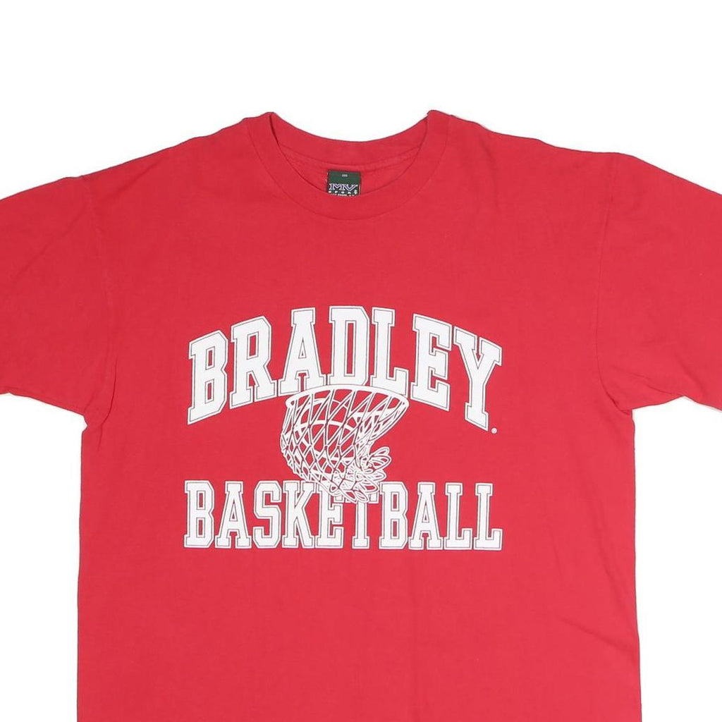 MV SPORT Mens Red Bradley Basketball T-Shirt XL Short Sleeve Crew Neck Cotton