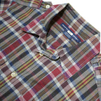RALPH LAUREN SPORT Womens Brown & Red Checked Shirt S Casual Cotton Blend