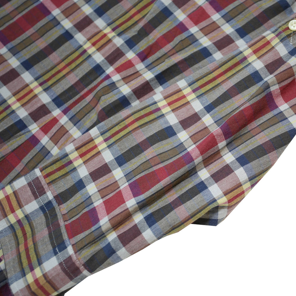 RALPH LAUREN SPORT Womens Brown & Red Checked Shirt S Casual Cotton Blend